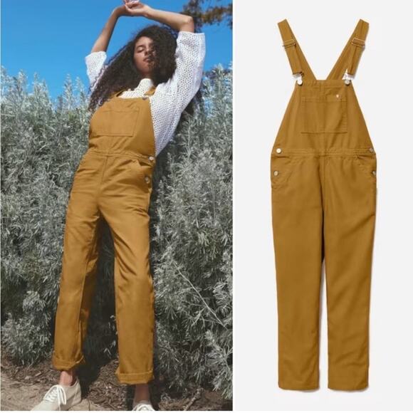 Everlane The Canvas Overalls in Mustard Yellow - Size 2 - Picture 1 of 7